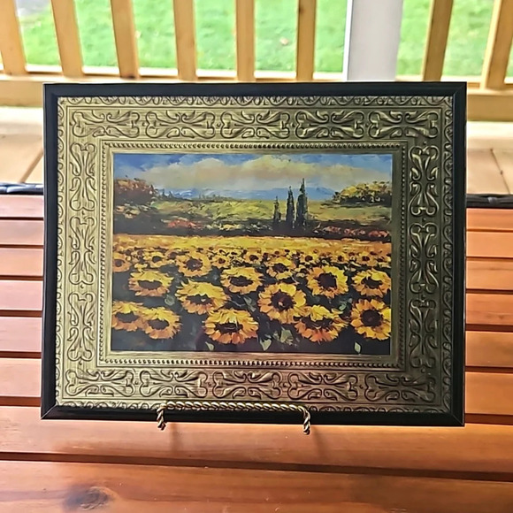 Framed Sunflower Print with Frame Stand - Picture 1 of 6
